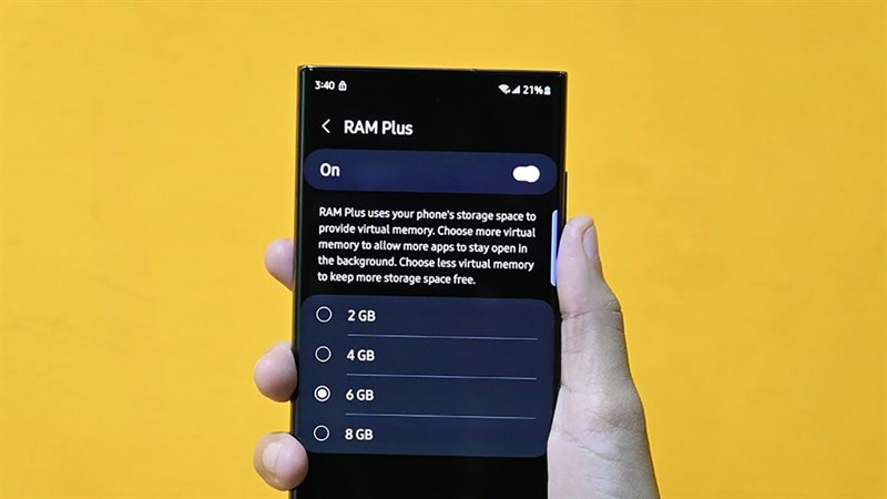 Samsung Galaxy Series có hỗ trợ RAM ảo