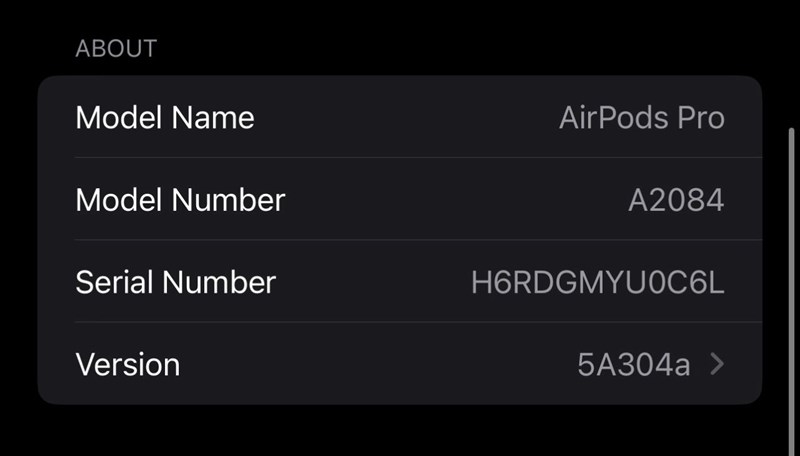 Người dùng phải cập nhật phiên bản cài đặt AirPods Pro 5A304a để sử dụng tính năng này Người dùng phải cập nhật phiên bản cài đặt AirPods Pro 5A304a để sử dụng tính năng này