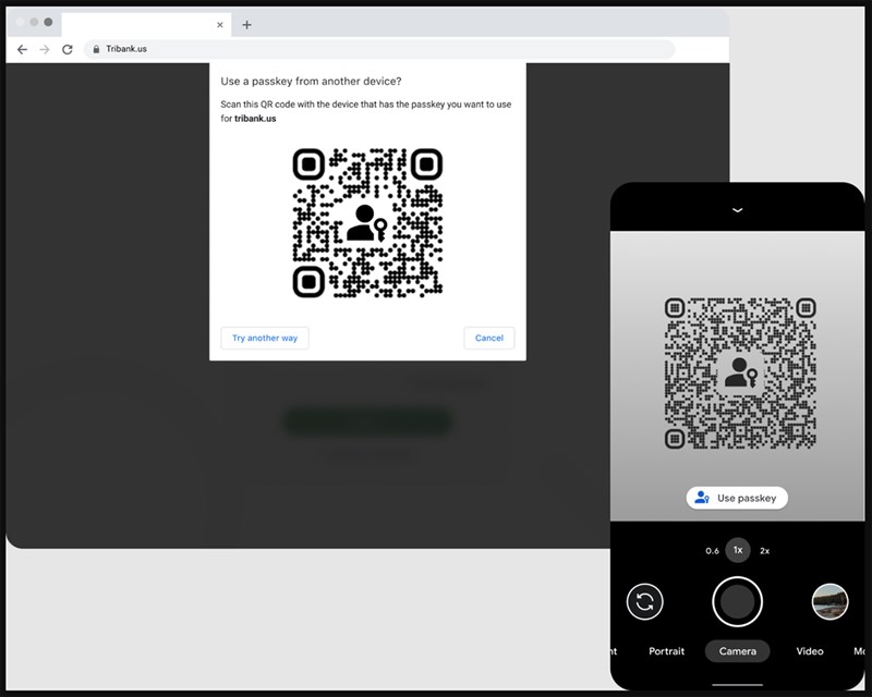 Hình ảnh minh họa passkey trên Chrome