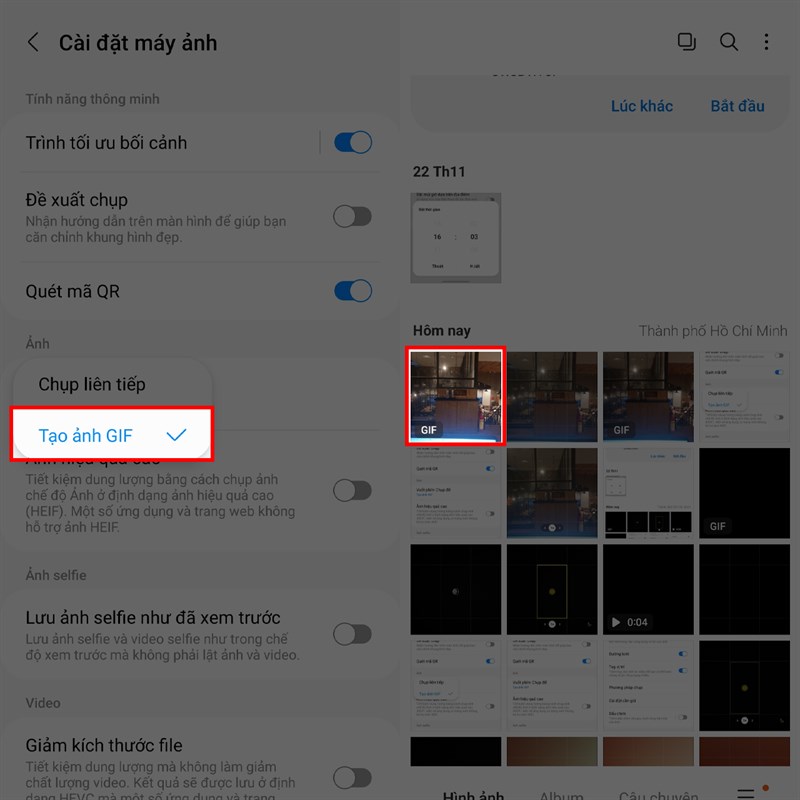 Cách chụp ảnh GIF trên điện thoại Samsung