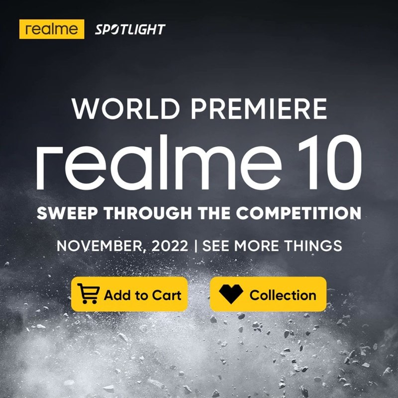 Tấm poster cho thấy realme 10 sẽ ra mắt vào tháng 11 - Ảnh Paras Guglani Tấm poster cho thấy realme 10 sẽ ra mắt vào tháng 11 - Ảnh Paras Guglani