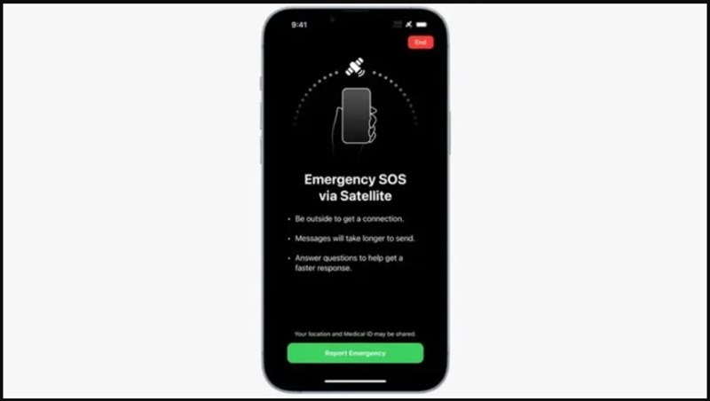 Tính năng SOS qua vệ tinh