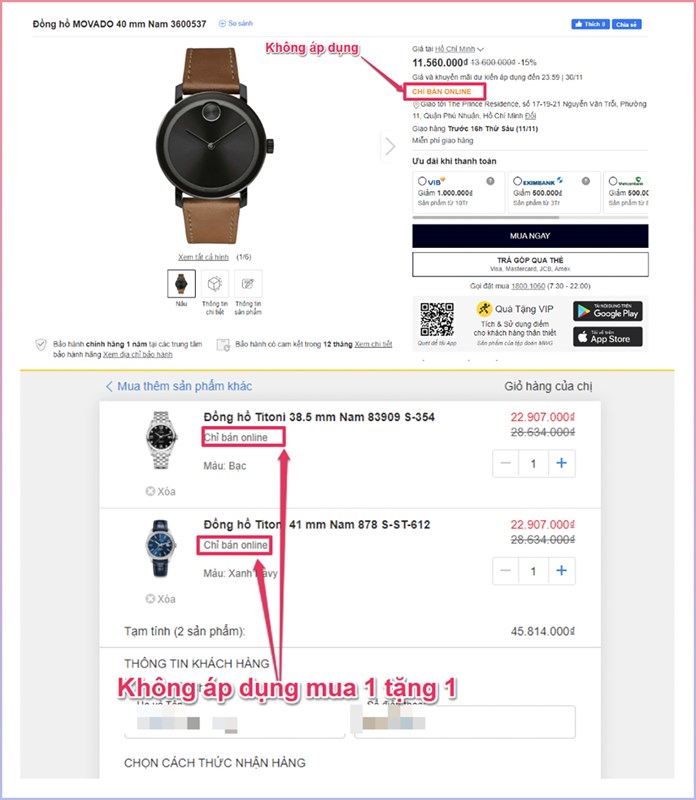 Vui Tết độc thân, đồng hồ thời trang mua 1 tặng 1 hoặc giảm giá đến 50% Vui Tết độc thân, đồng hồ thời trang mua 1 tặng 1 hoặc giảm giá đến 50%