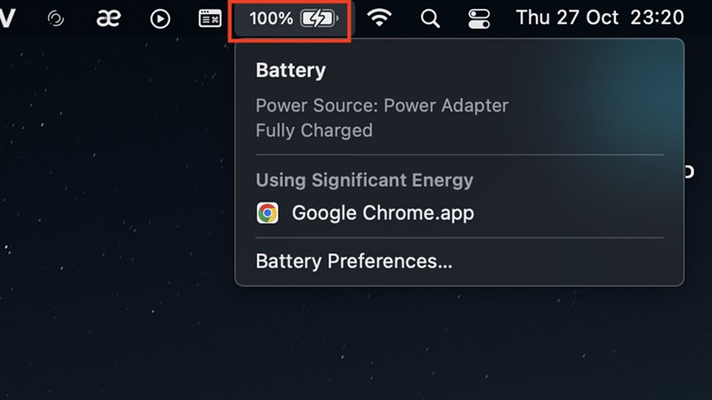 Cách hiển thị phần trăm pin trên macbook bước 4