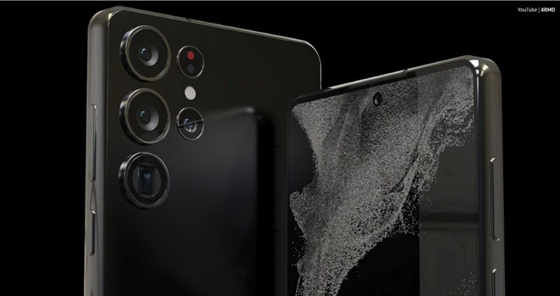 Bản concept thiết kế mặt trước và sau của Galaxy S23 Ultra