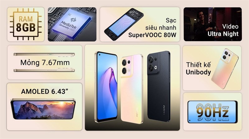 Điện thoại OPPO Reno8 5G Điện thoại OPPO Reno8 5G