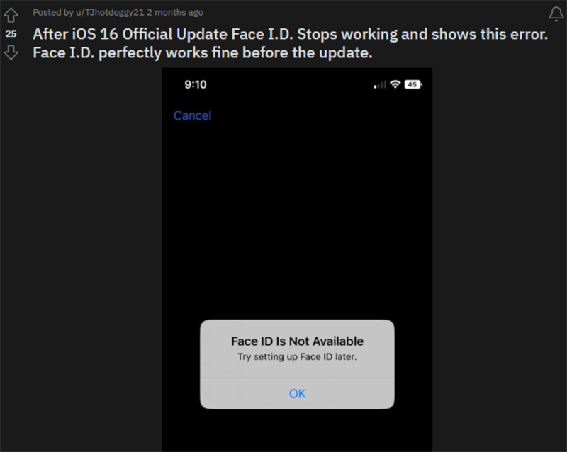 Lỗi Face ID xảy ra trên nhiều iPhone