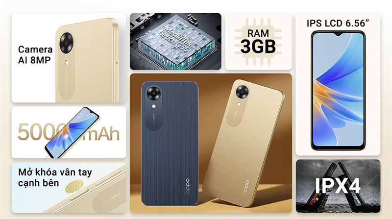 Chính thức mở bán OPPO A17K, giá tốt chỉ 3.29 triệu, pin 5.000mAh
