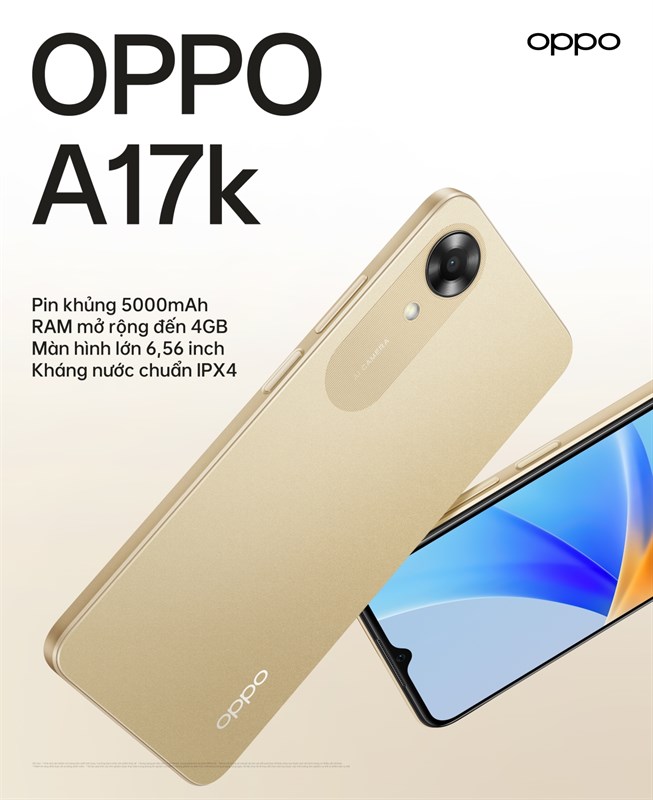 OPPO A17K là lựa chọn đáng tin cậy với viên pin khủng OPPO A17K là lựa chọn đáng tin cậy với viên pin khủng