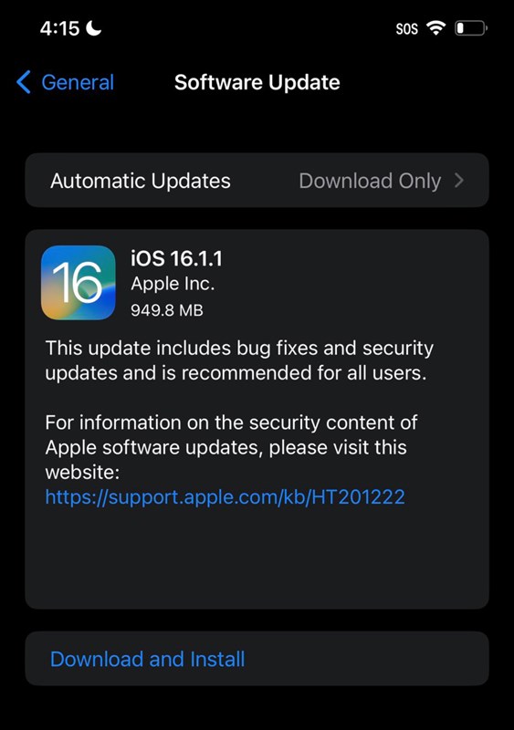 Apple phát hành iOS 16.1.1 và iPadOS 16.1.1 Apple phát hành iOS 16.1.1 và iPadOS 16.1.1