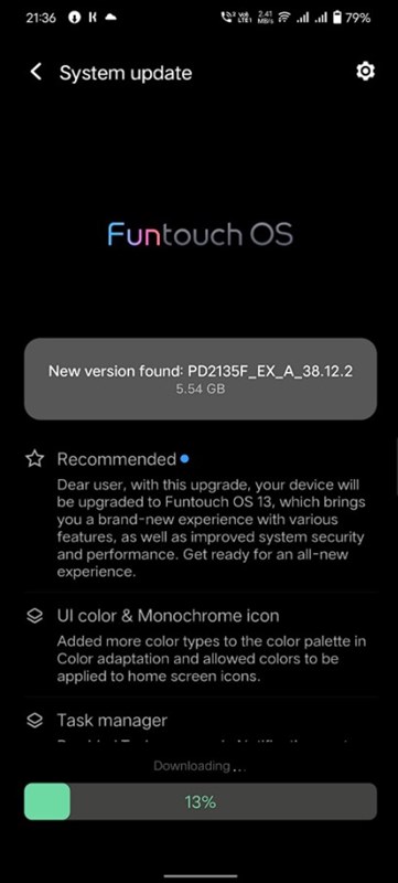 Dung lượng bản cập nhật Android 13 khoảng hơn 55 GB Dung lượng bản cập nhật Android 13 khoảng hơn 55 GB