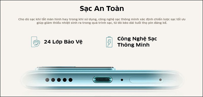 Công nghệ sạc an toàn thông minh trên Vivo V25 Pro