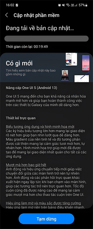 Vào phần cặt đặt để tải xuống ngay bản cập nhật Android 13 và One UI 5.0 mới nhất Vào phần cặt đặt để tải xuống ngay bản cập nhật Android 13 và One UI 5.0 mới nhất