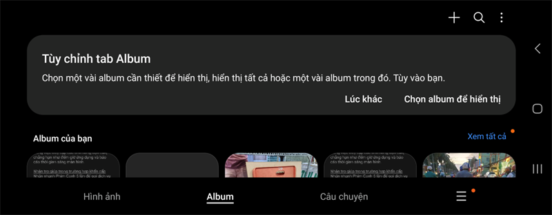 Tính năng tùy chỉnh tab Album trên Galaxy Z Fold4