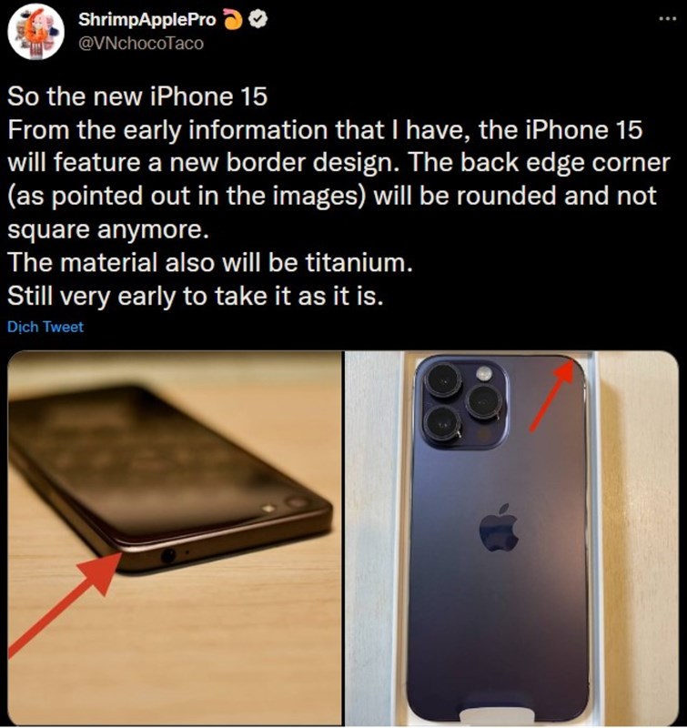 Tweet do ShrimpApplePro đăng tải