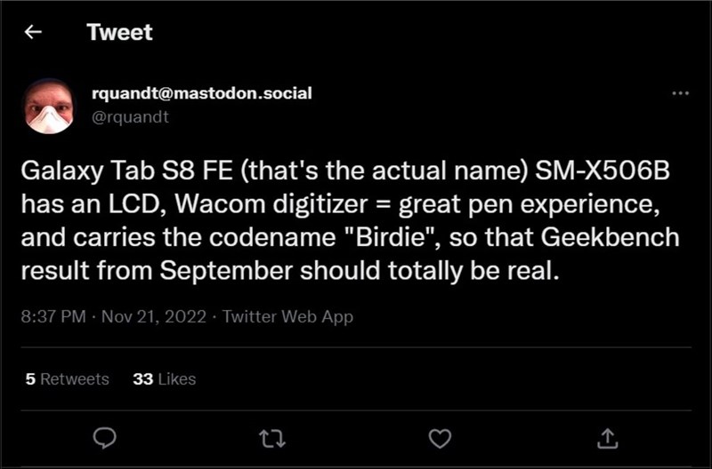 Bài đăng của một leaker trên Twitter cá nhân Bài đăng của một leaker trên Twitter cá nhân