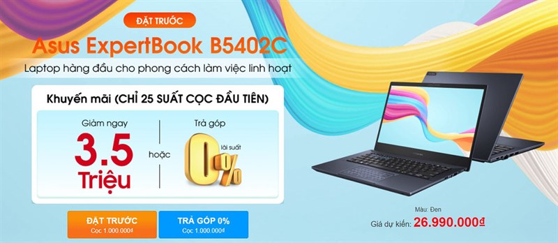 Đặt trước laptop Asus ExpertBook B5402CB