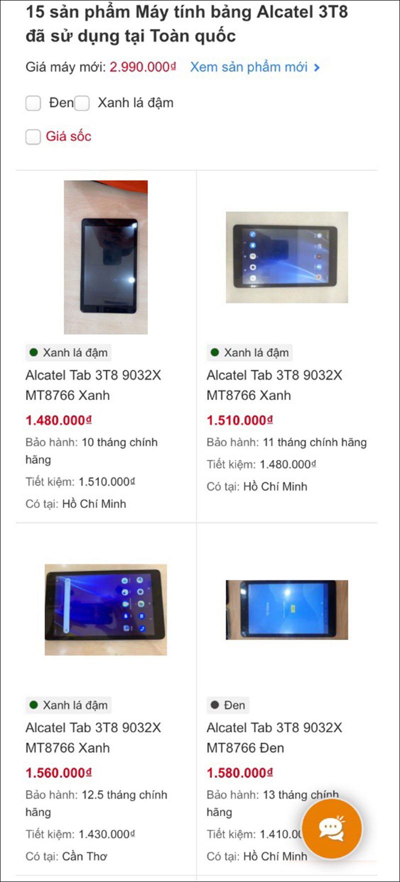 Alcatel 3T8 cũ Alcatel 3T8 cũ