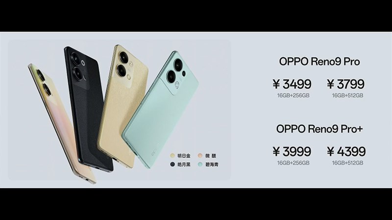 Giá bán của OPPO Reno9 Pro và OPPO Reno9 Pro+ được công bố tại sự kiện ra mắt sản phẩm