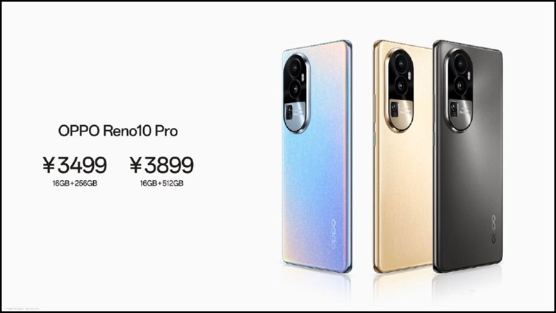 Giá OPPO Reno10 Pro tại thị trường Trung Quốc. Nguồn: OPPO.