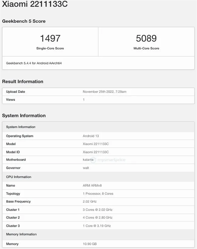 Xiaomi 13 lộ thông tin trên Geekbench