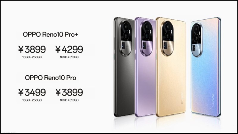 Giá OPPO Reno10 Pro+ tại thị trường Trung Quốc. Nguồn: OPPO.