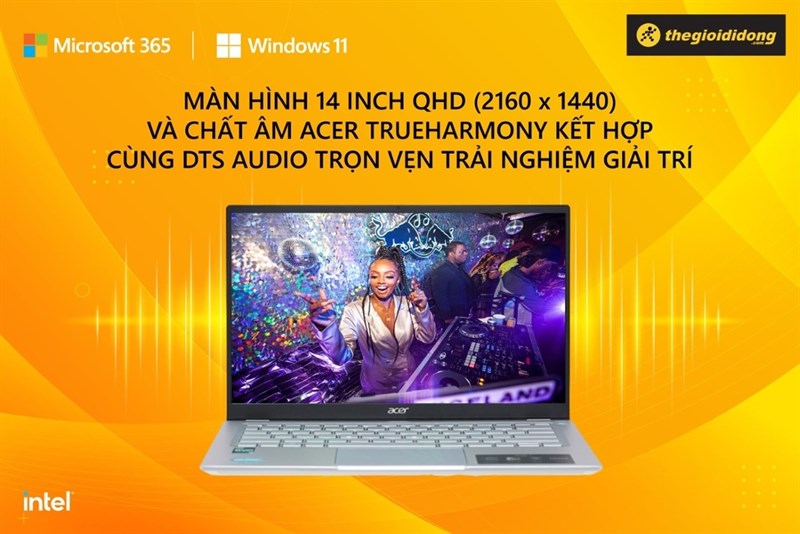 Acer Swift 3 SF314 512 56QN i5 - Màn hình 14 inch và chất âm Acer Trueharmony trọn vẹn trải nghiệm giải trí Acer Swift 3 SF314 512 56QN i5 - Màn hình 14 inch và chất âm Acer Trueharmony trọn vẹn trải nghiệm giải trí