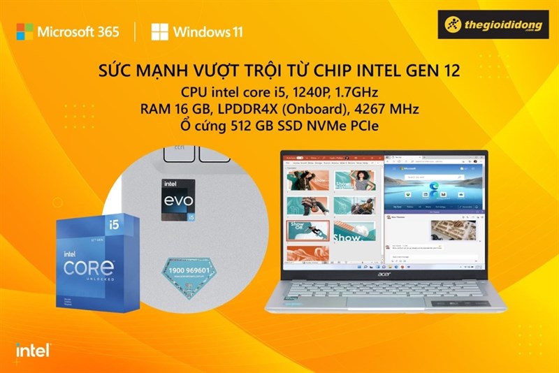Acer Swift 3 SF314 512 56QN i5 - Sức mạnh vượt trội đến từ chip Intel Gen 12 Acer Swift 3 SF314 512 56QN i5 - Sức mạnh vượt trội đến từ chip Intel Gen 12