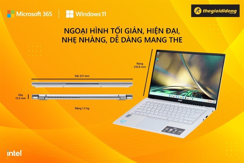 Acer Swift 3 SF314 512 56QN i5 - Ngoại hình tối giản, hiện đại, nhẹ nhàng, dễ dàng mang theo Acer Swift 3 SF314 512 56QN i5 - Ngoại hình tối giản, hiện đại, nhẹ nhàng, dễ dàng mang theo