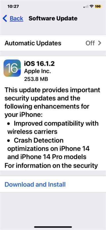 iOS 16.1.2 iOS 16.1.2