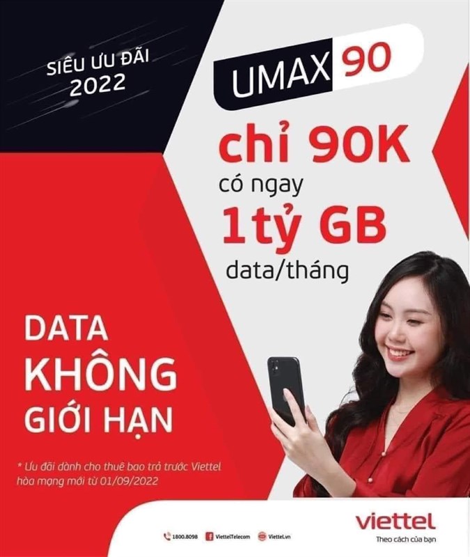 Giới thiệu gói cước UMAX90 hoàn toàn mới của Viettel