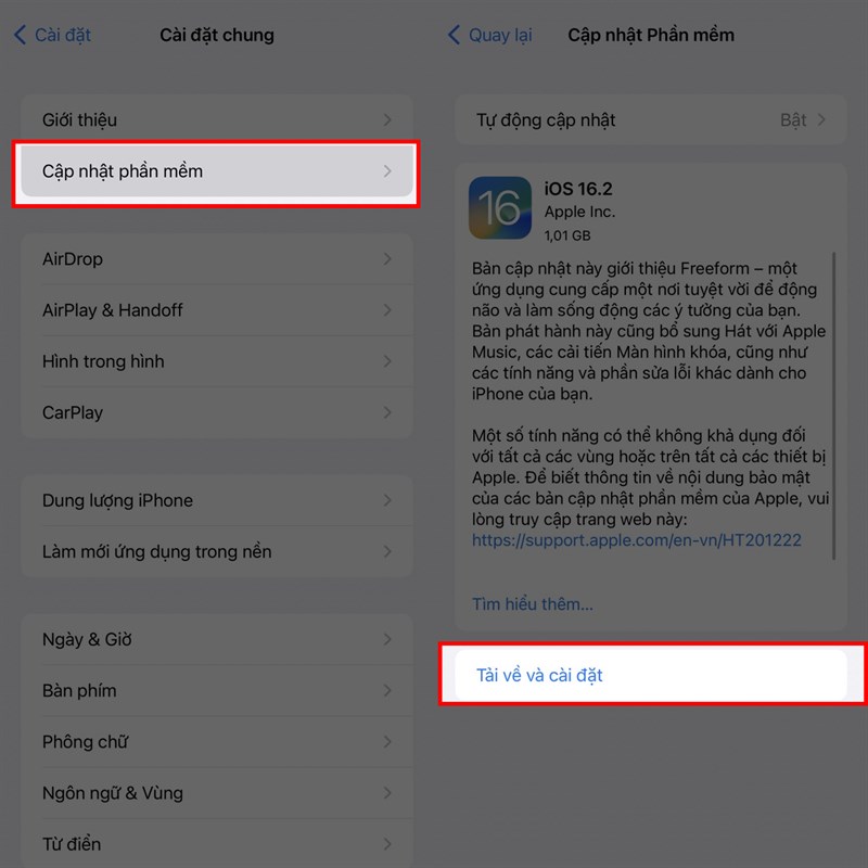 Cách cập nhật iOS 16.2 chính thức Cách cập nhật iOS 16.2 chính thức