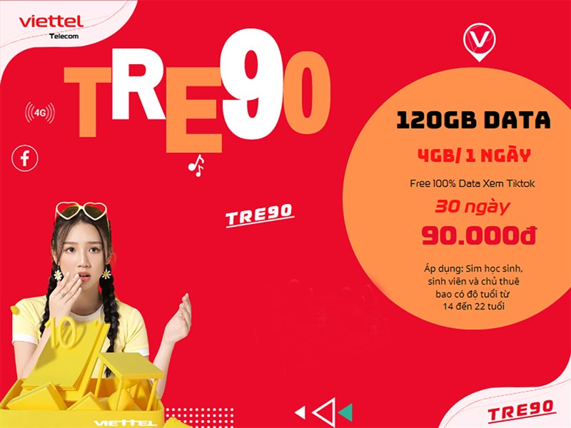 Cách đăng ký gói TRE90 Viettel