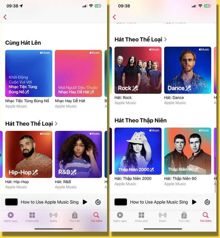 Apple Music cho phép người dùng hát nhiều thể loại bài khác nhau. Apple Music cho phép người dùng hát nhiều thể loại bài khác nhau.