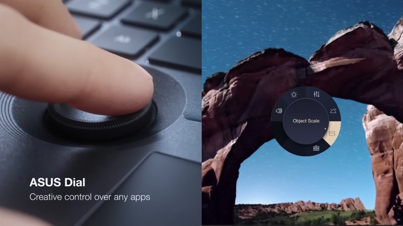 Hệ thống bàn phím của máy được trang bị ASUS Dial.