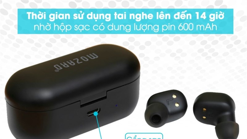 Tai nghe Bluetooth TWS Mozard DS635-WB Đen