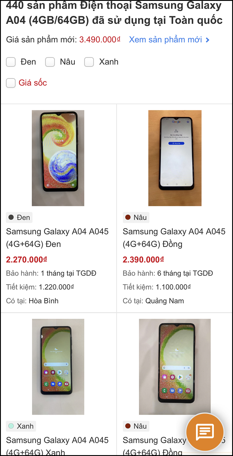 Giá Samsung Galaxy A04 cũ hiện tại đã quá tốt, SamFans mua ngay kẻo lỡ Giá Samsung Galaxy A04 cũ hiện tại đã quá tốt, SamFans mua ngay kẻo lỡ