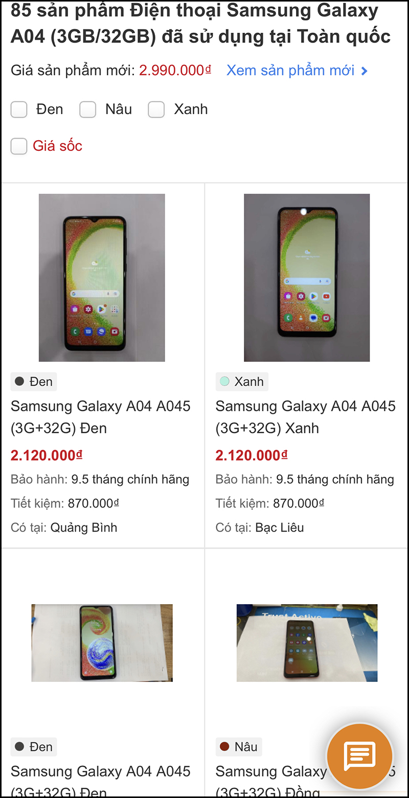 Giá Samsung Galaxy A04 cũ hiện tại đã quá tốt, SamFans mua ngay kẻo lỡ Giá Samsung Galaxy A04 cũ hiện tại đã quá tốt, SamFans mua ngay kẻo lỡ