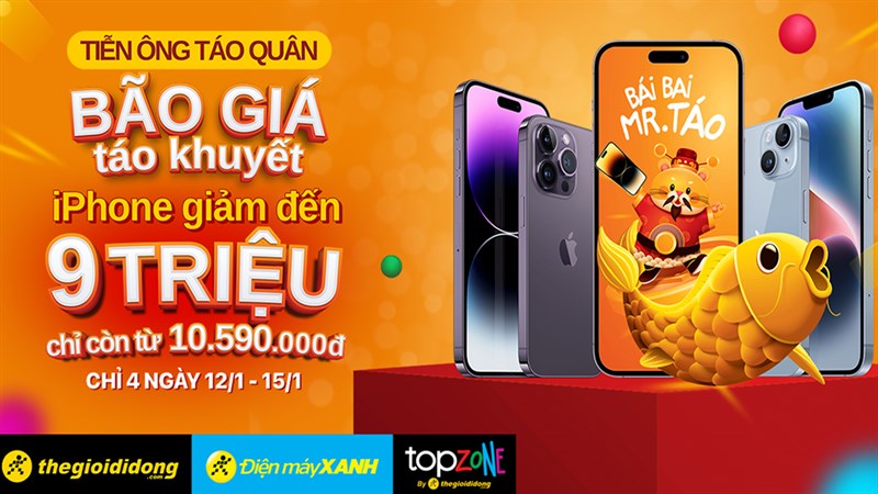 Bão giá Táo khuyết, iPhone giảm đến 9 triệu chỉ còn từ 10.59 triệu