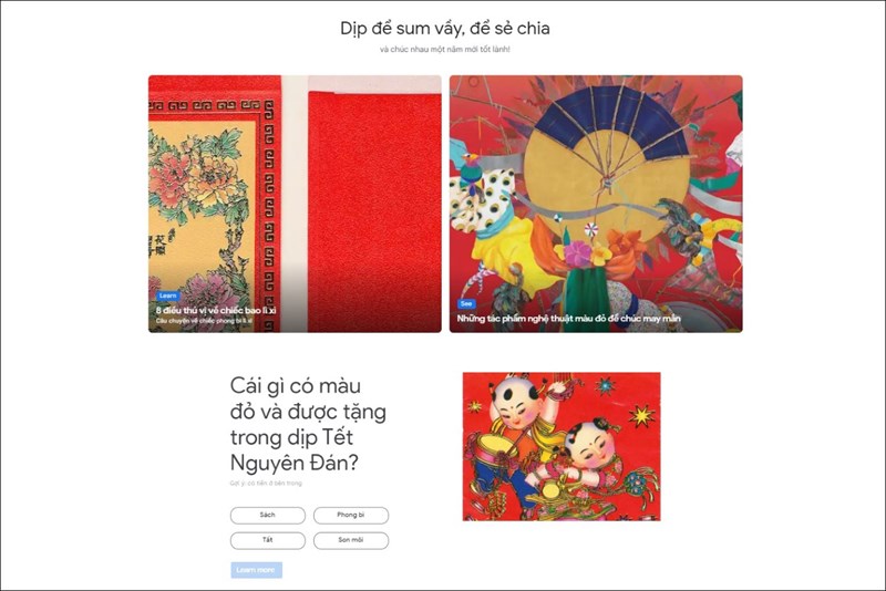 Các hoạt động tìm hiểu về Tết Nguyên Đán trên Google Arts và Culture