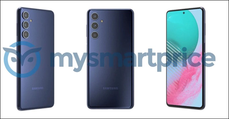 Ảnh render của Galaxy M54 5G phiên bản màu Navy Blue