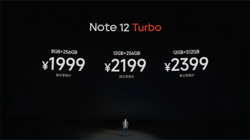 Giá Redmi Note 12 Turbo tại thị trường Trung Quốc khởi điểm từ 1.999 Nhân dân tệ (khoảng 6.8 triệu đồng). Nguồn: Redmi.