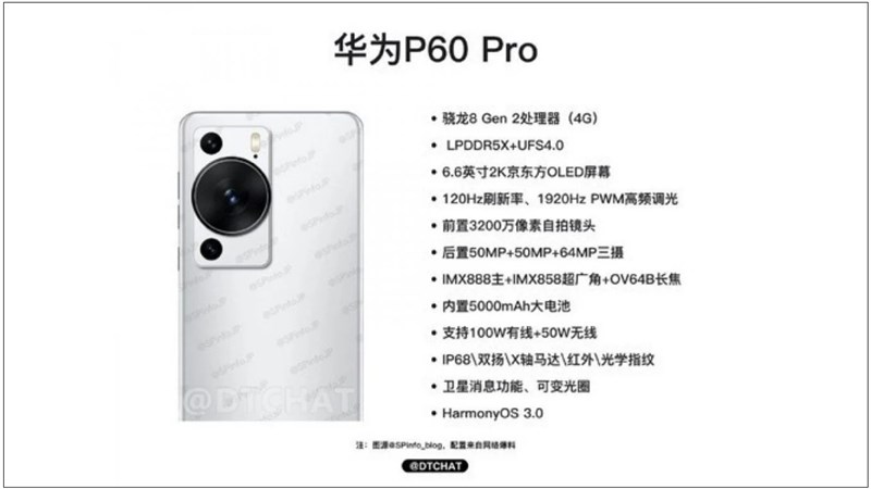 Cấu hình rò rỉ của P60 Pro Cấu hình rò rỉ của P60 Pro