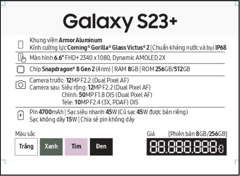 Galaxy S23+ được trang bị Snapdragon 8 Gen 2 giúp đáp ứng mọi tác vụ Galaxy S23+ được trang bị Snapdragon 8 Gen 2 giúp đáp ứng mọi tác vụ