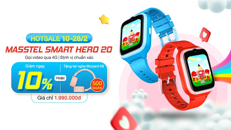 Hotsale Smart Hero 20: Giảm 10% hoặc tặng ngay tai nghe tận 500K