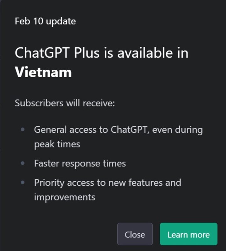 OpenAI mang ChatGPT Plus đến khu vực Việt Nam