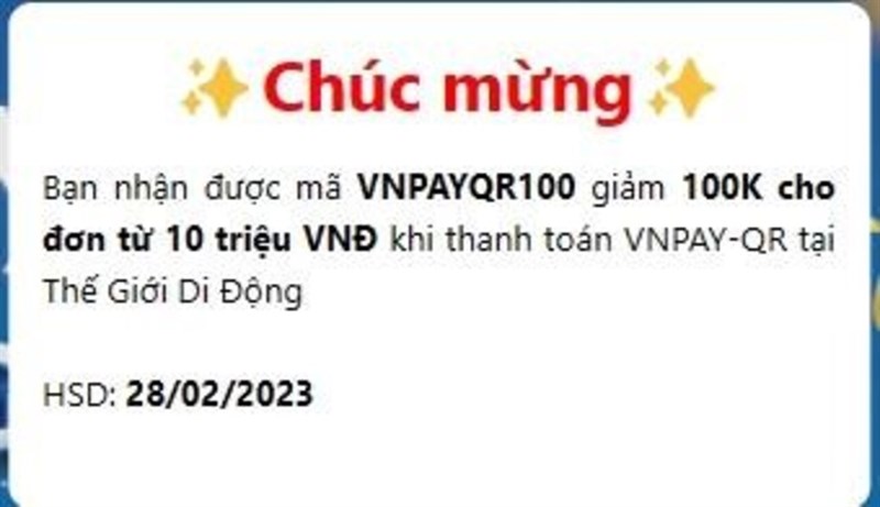 Săn mã giảm giá VNPay, giảm đến 100K cho hoá đơn từ 10 triệu