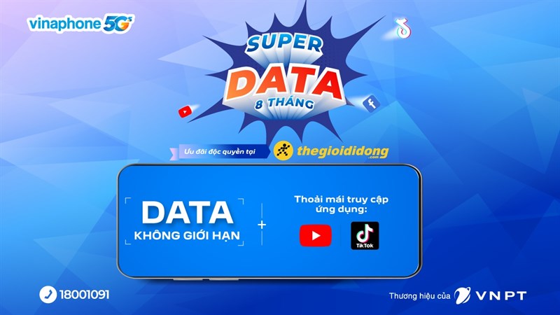 SIM Super Bùm Data: Nhận khuyến mãi tặng thêm đến 4 tháng Data không giới hạn