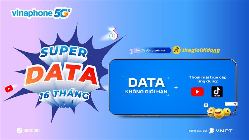 SIM Super Data: Nhận khuyến mãi tặng thêm đến 4 tháng Data không giới hạn