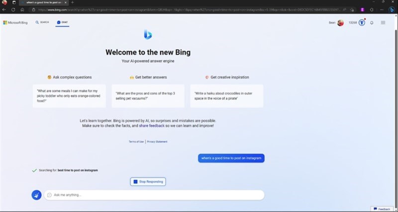 ChatGPT tích hợp trên Bing mới đang được thử nghiệm ChatGPT tích hợp trên Bing mới đang được thử nghiệm